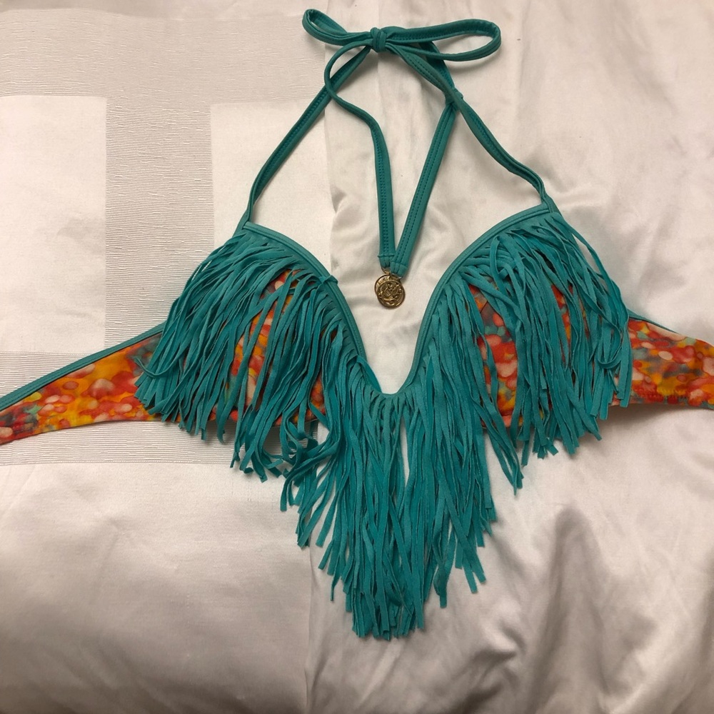 Luli fama fringe bikini top